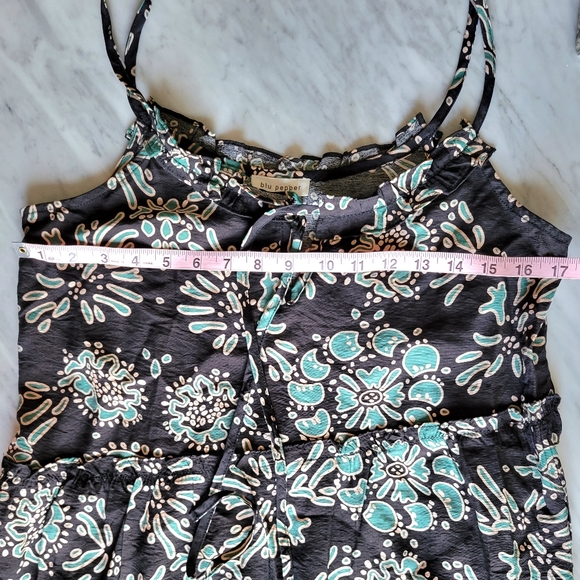 Blu Pepper Midi Dress Sundress Small NWT Blue Multi Boho Trendy Boho Cute - Picture 4 of 6